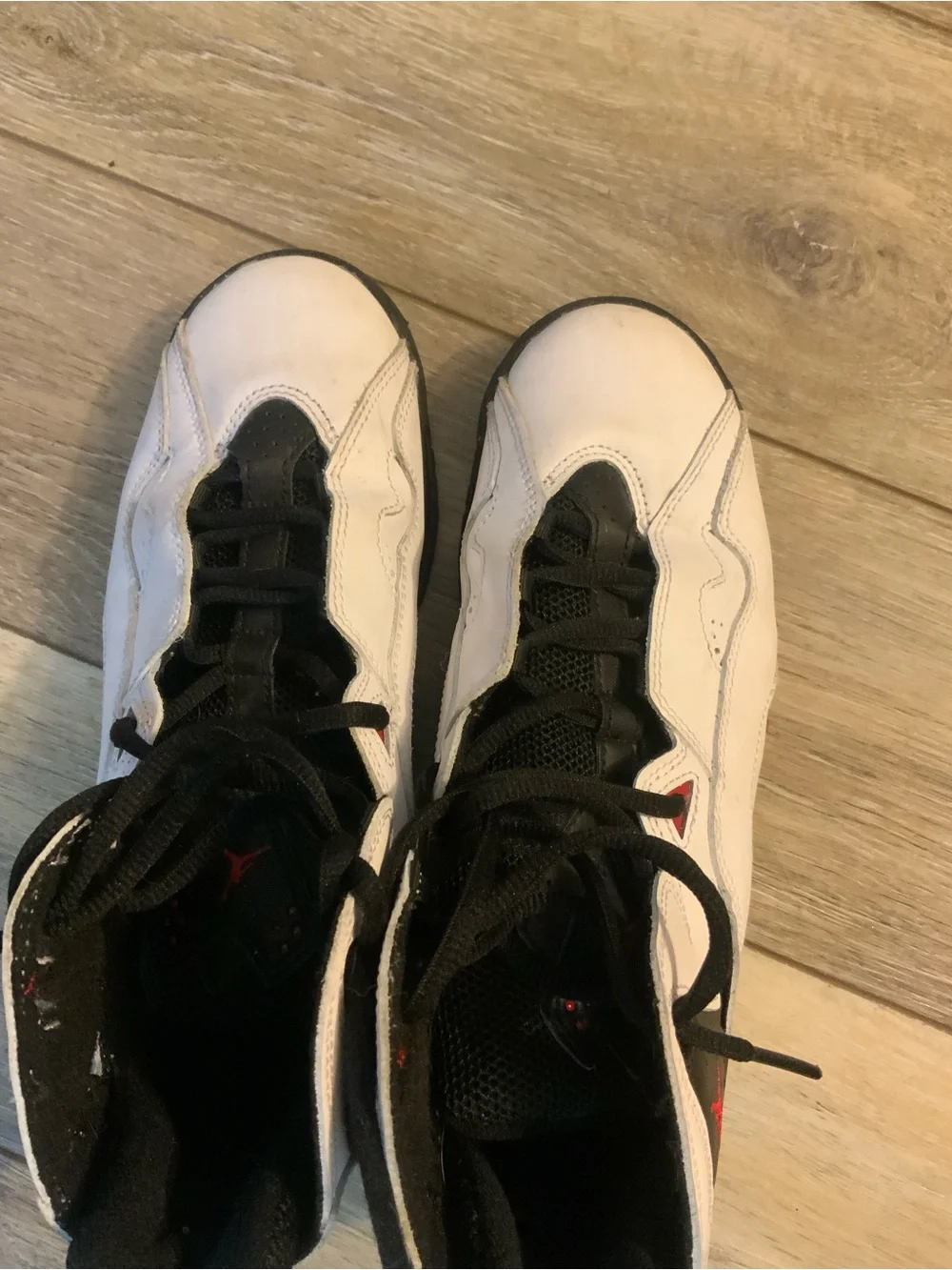 Jordan Kids White/Black/Red High-Top Sneakers